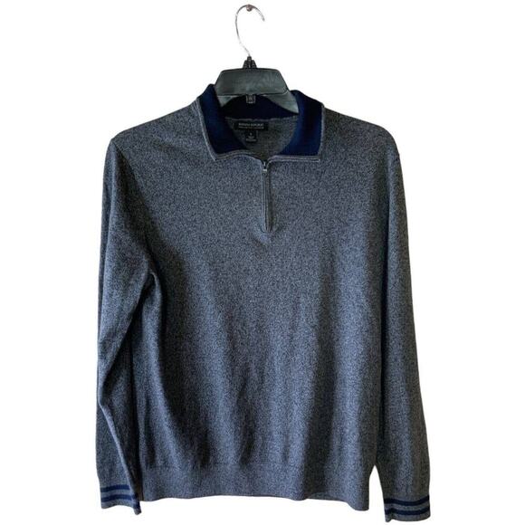 Banana Republic Pima Cotton Cashmere Sweater Size Large 1/4 Half Zip Long Sleeve - Picture 1 of 9